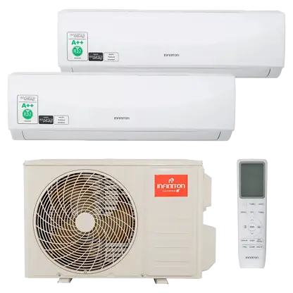Climatiseur Split 2x1 - Infiniton MPTSE1209A2, 3526 fg/h, Fonction Calentamiento, Inverter, R32, Wi-Fi, Blanc
