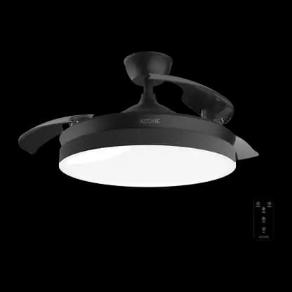 Ventilateur de plafond - KOENIC KCF 4226 ES Ceiling fan, Luz LED, motor DC 35 W, Télécommande, 6 vitesses, Modo brisa, Invierno y verano, Noir