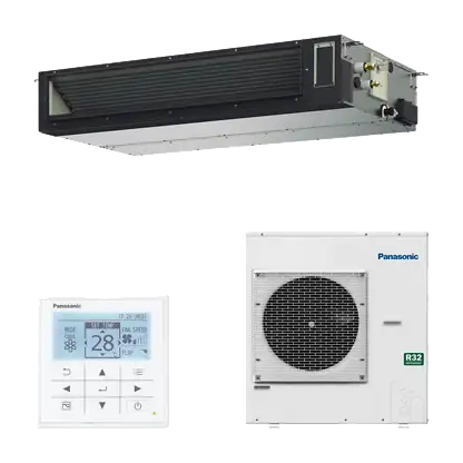 Climatiseur gainable - Panasonic KIT-125PF3Z5-6, 10406 fg/h, Nanoex , Inverter, Blanc