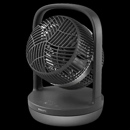 Ventilateur de table - Philips CX3050/01, 3 vitesses, 27 W, Máxima refrigeración, Ultrasilencioso, Minuterie, Noir