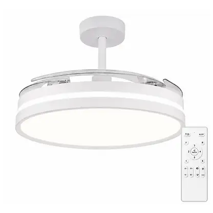 Ventilateur de plafond - SELEOK 4ASPAS-60W, 30 W, 6 vitesses, Aspas retráctiles, Blanc