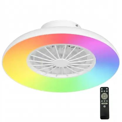 Ventilateur de plafond - SELEOK ROMA_RGB, 6 vitesses, Blanc