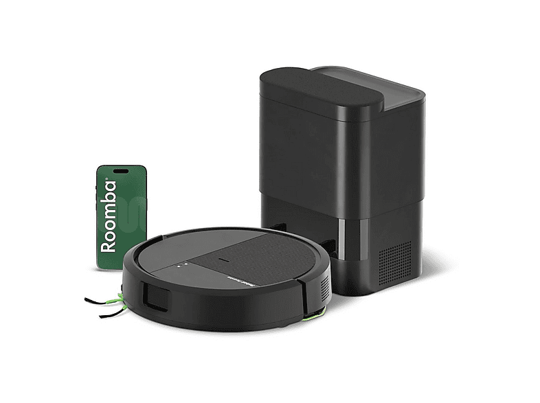 Robot aspirateur - IROBOT Roomba® 115 Combo + Base AutoEmpty™, Potencia de Aspiration 15 kPa, Réservoir 2, 5 l, Autonomía 120 min, Black