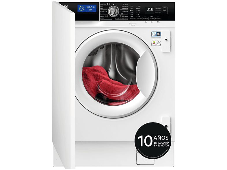Lave-linge intégrable - AEG LFN7G8434F, 8 kg, 1400 rpm, Tecnología ProSense, Fonction Vapor, Sans façade (à intégrer)