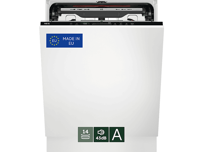 Lave-vaisselle intégrable - AEG FSE76727P, 14 couverts, 7 programmes, 60 cm, GlassCare, Troisième panier, Sans façade (à intégrer)