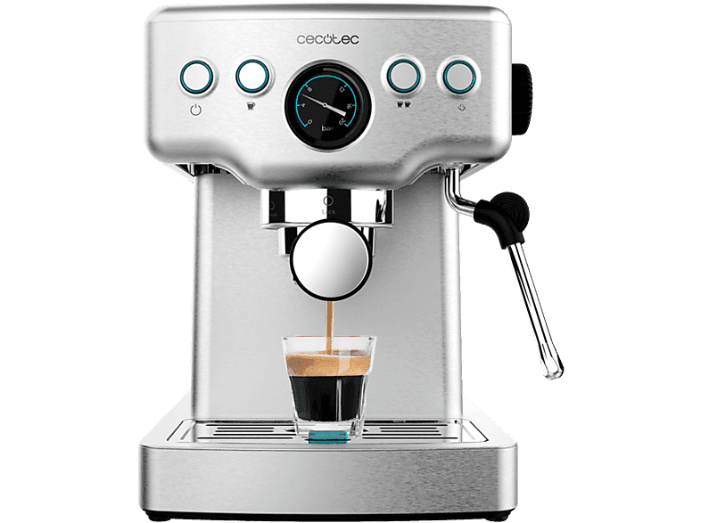 Machine à café expresso - Cecotec Power Espresso 20 Barista Mini, 20 bar, 1465 W, 1.8 l, 2 tasses, Manómetro, Thermoblock, Inox