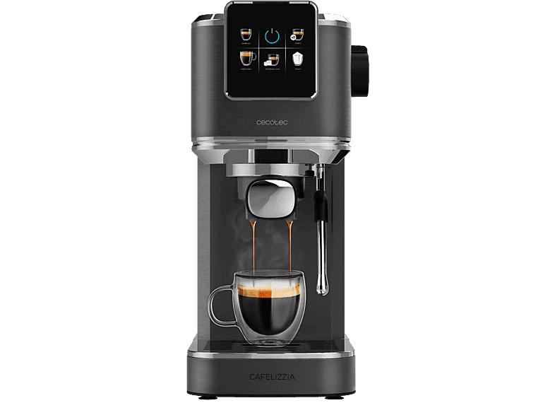 Machine à café expresso - Cecotec Cafelizzia ColdBrew, 20 bares, 1.2L, Doble salida, Vaporizador orientable, Système ColdBrew, Desmontable, Noir