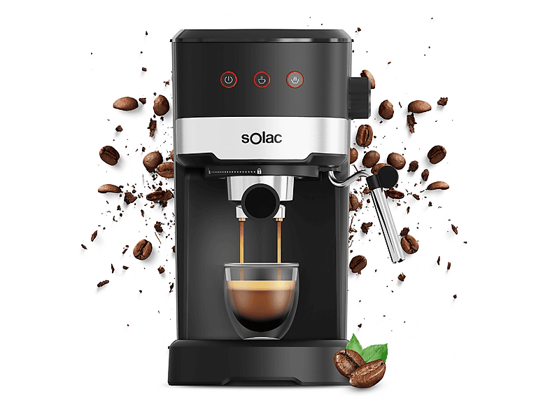 Machine à café expresso - SOLAC TASTE SLIM BASIC CE4531, 20 bar, 1100 W, Noir