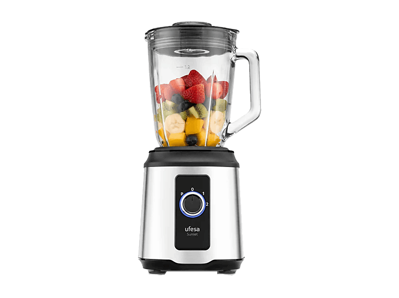 Blender - Ufesa Sunset, 1600 W, 1.5 l, 2 vitesses + Pulse, Base de acero inoxidable, Noir