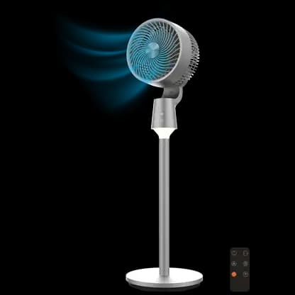 Ventilateur sur pied - Cecotec EnergySilence 1500 Cyclone Chantal, Circulador de aire, 50 W, Oscilación, Minuterie 12 h, Luz LED, Gris