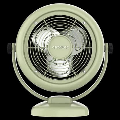 Ventilateur de table - Cecotec EnergySilence 800 RetroDesk Green, Estilo retro, 20 W, 2 vitesses, Inclinación ajustable, 3 aspas, Verde