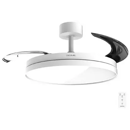 Ventilateur de plafond - CECOTEC EnergySilence Aero 2440 Invisible Pure White, 30 W, 2 vitesses, Aspas retráctiles, Blanc