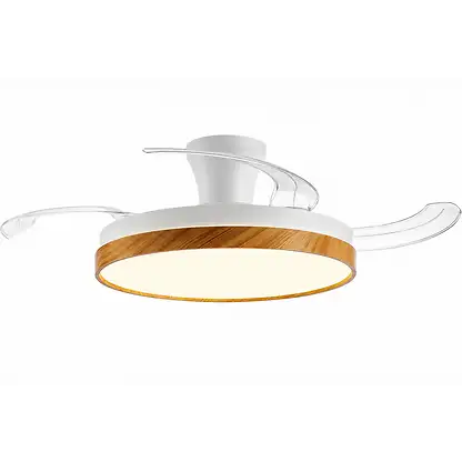 Ventilateur de plafond avec éclairage LED - DUPI POWER AIR, 6 vitesses, Aspas retráctiles, Madera