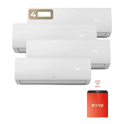 Split 4x1 - EVVO Clima Wi-Fi 4x1 39.000 BTU (9.000 + 9.000 +9.000 +12.000), 39000 fg/h, Fonction Inverter, Blanc