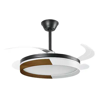 Ventilateur de plafond avec éclairage LED - HOLA LED LED ZS6066, 60W, 6 vitesses, motor DC, 3000K - 6000K., 6 vitesses, Aspas retráctiles, negro
