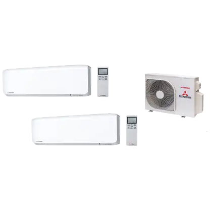 Climatiseur Split 2x1 - MITSUBISHI HI SET 40ZS07WF Wi-Fi (SRK20WF+SRK35WF), 3440 fg/h, Blanc