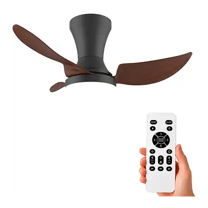 Ventilateur de plafond avec éclairage LED - NARVI ILLINOIS BK, 44 V, 6 vitesses, Noir