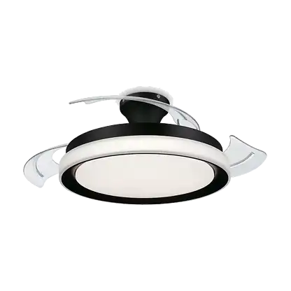 Ventilateur de plafond avec éclairage - Philips Bliss (2026), 28W, 6 vitesses, Aspas retráctiles, 106cm, 4500 lúm regulables, Télécommande, Blanc/Noir