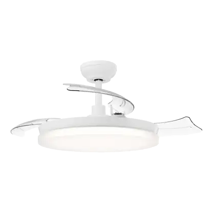 Ventilateur de plafond avec éclairage - Philips Tynl (2026), 32 W, 6 vitesses, Aspas retráctiles, 4500 lúmenes regulables, Télécommande, Blanc