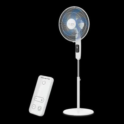Reconditionné (bon état) Ventilateur sur pied - Rowenta Turbo Silence VU5450F0, 32W, 1.3m, 50m³/min, 8 vitesses, Motor Effitech, Control Remoto